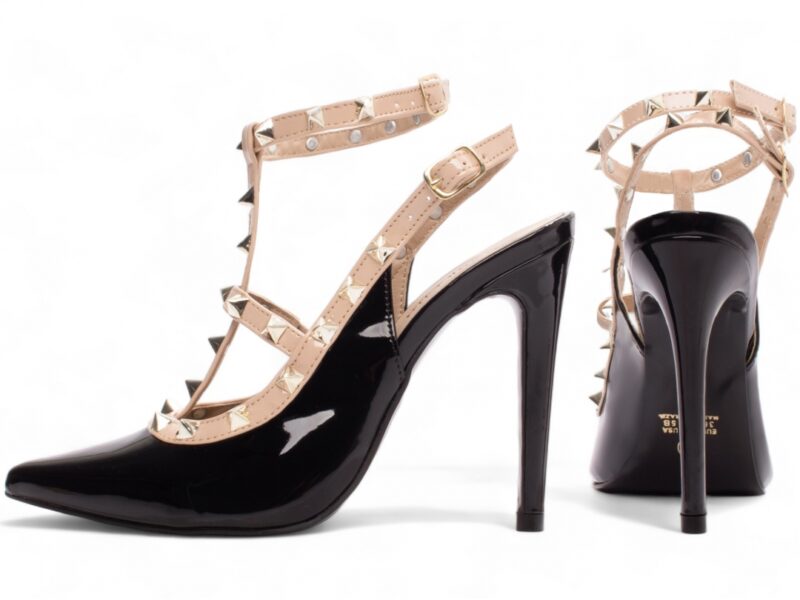 scarpin feminino preto vista lateral salto 12cm | VitriNerm