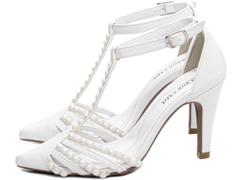 detalhe salto 9cm branco scarpin feminino | VitriNerm
