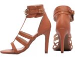 sandália feminina caramelo vista lateral salto 9,5cm | VitriNerm