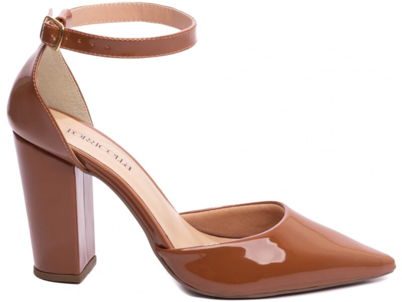 scarpin caramelo salto 9cm verniz | VitriNerm