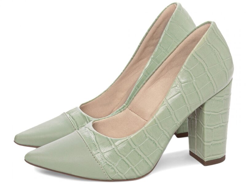 detalhe salto 9cm verde scarpin feminino | VitriNerm