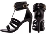 sandália feminina preta vista lateral salto 9,5cm | VitriNerm