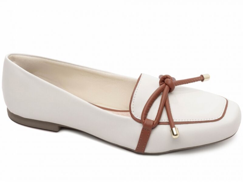 mocassim feminino off white solado antiderrapante | VitriNerm