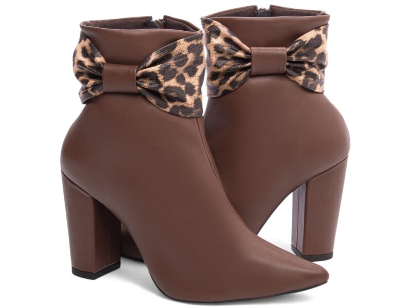 detalhe salto 9cm marrom bota feminina | VitriNerm