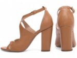 sandália feminina caramelo vista lateral salto 8,5cm | VitriNerm