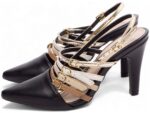 detalhe salto 9cm dourada scarpin feminino | VitriNerm