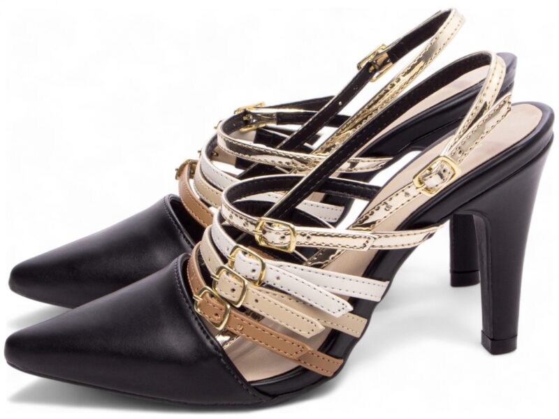 detalhe salto 9cm dourada scarpin feminino | VitriNerm