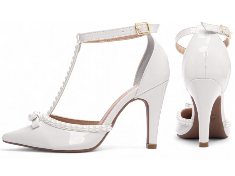 scarpin feminino off white vista lateral salto 9cm | VitriNerm