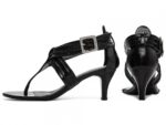 sandália feminina preto vista lateral salto 5cm | VitriNerm