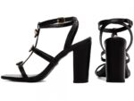 sandália feminina preta vista lateral salto 9cm | VitriNerm