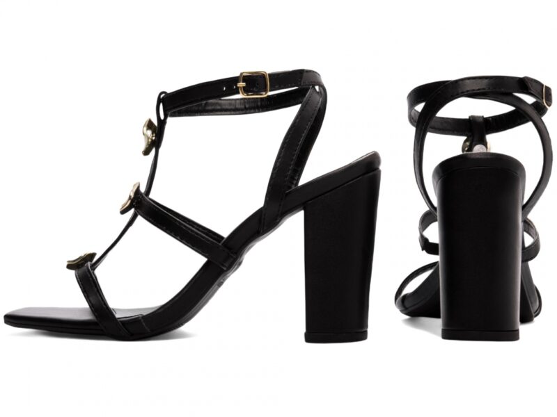 sandália feminina preta vista lateral salto 9cm | VitriNerm