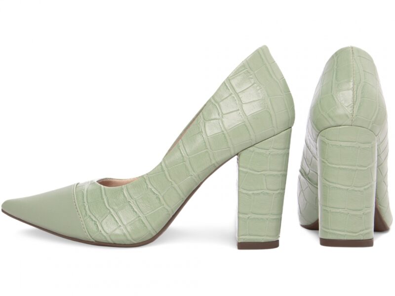 scarpin feminino verde vista lateral salto 9cm | VitriNerm