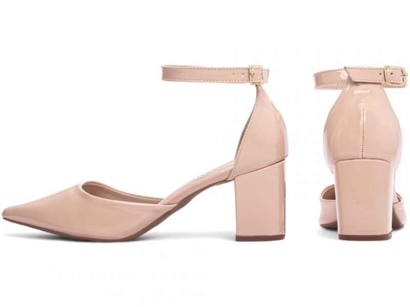 scarpin feminino dourada vista lateral salto 6,5cm | VitriNerm