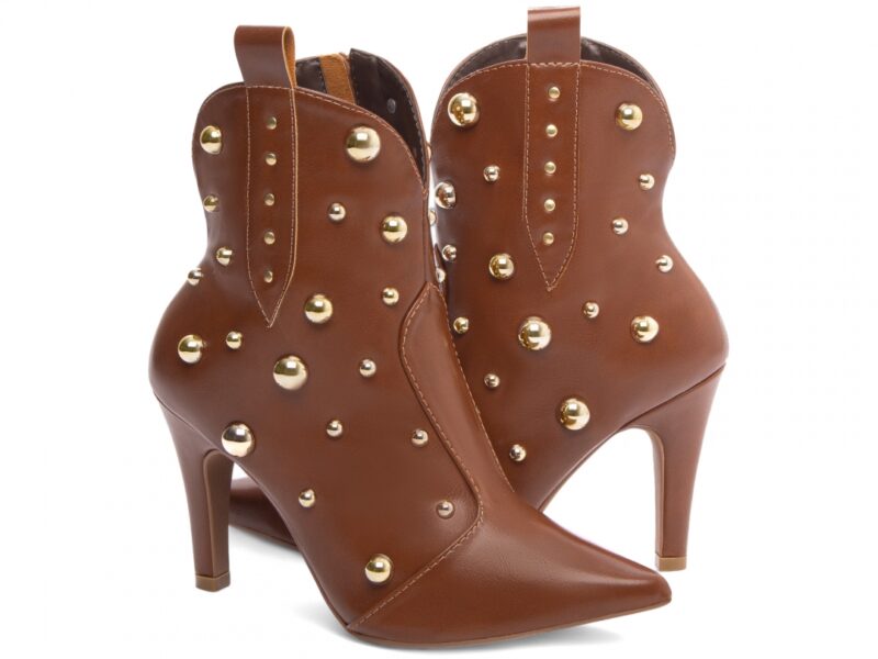 detalhe salto 9cm caramelo bota feminina | VitriNerm