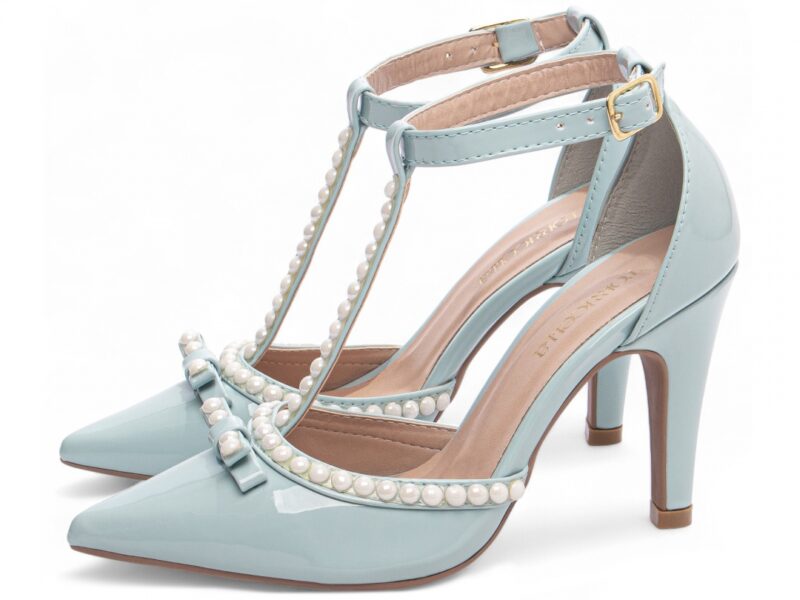 detalhe salto 9cm azul scarpin feminino | VitriNerm