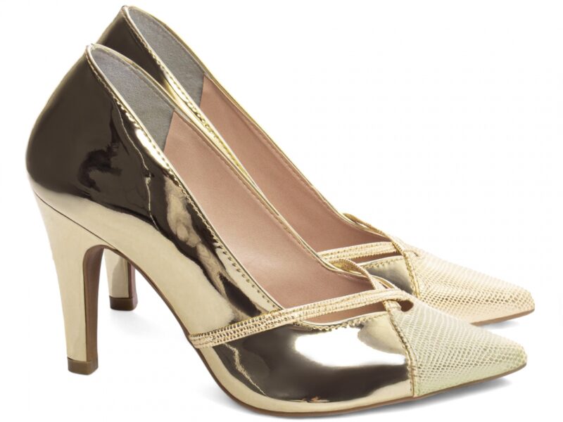 scarpin feminino dourado solado antiderrapante | VitriNerm