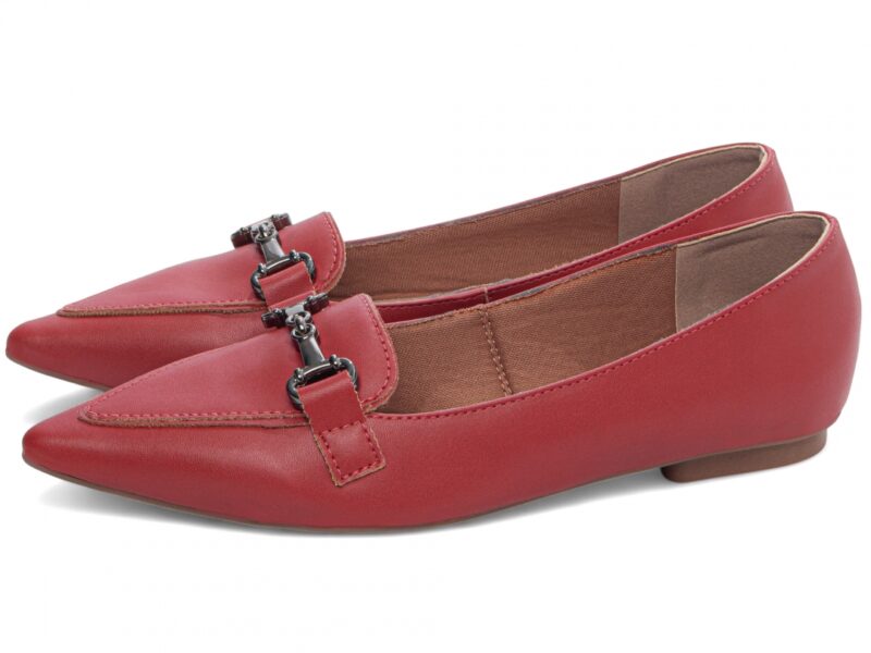 mocassim feminino vermelho vista lateral | VitriNerm