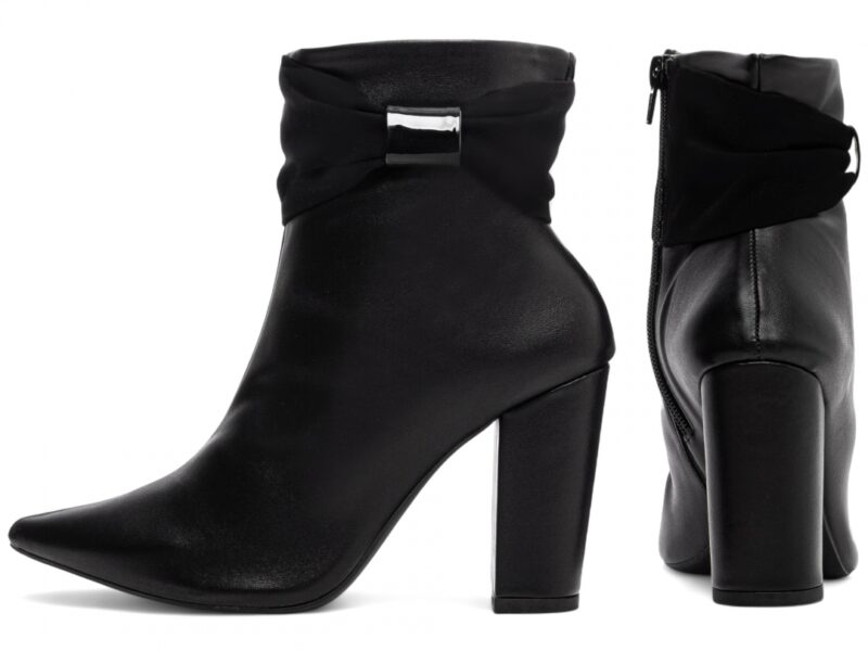bota feminina preta vista lateral salto 9cm | VitriNerm