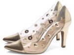 detalhe salto 9cm dourado scarpin feminino | VitriNerm
