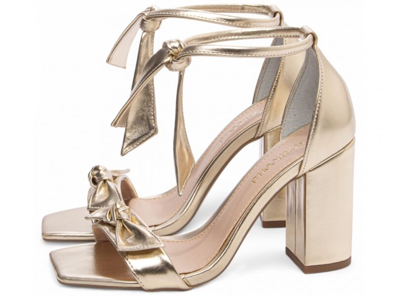 detalhe salto 8,5cm dourada sandália feminina | VitriNerm