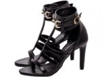 detalhe salto 9,5cm preta sandália feminina | VitriNerm