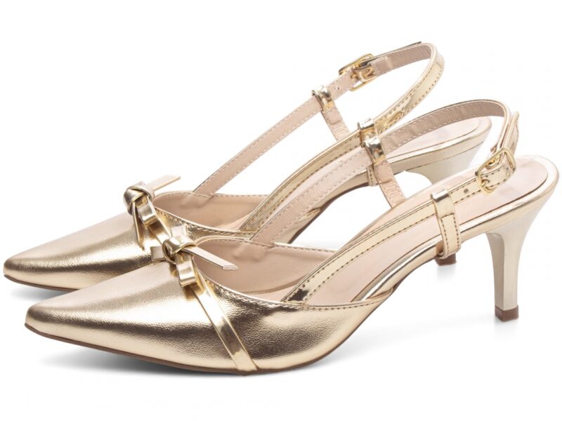 detalhe salto 6cm dourado scarpin feminino | VitriNerm