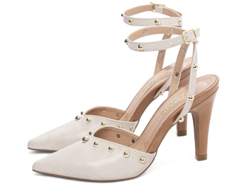 detalhe salto 9cm off white scarpin feminino | VitriNerm