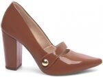 scarpin caramelo salto 9cm verniz | VitriNerm