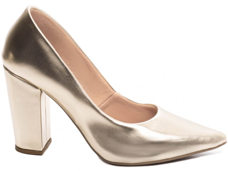 scarpin dourado salto 9cm napa | VitriNerm