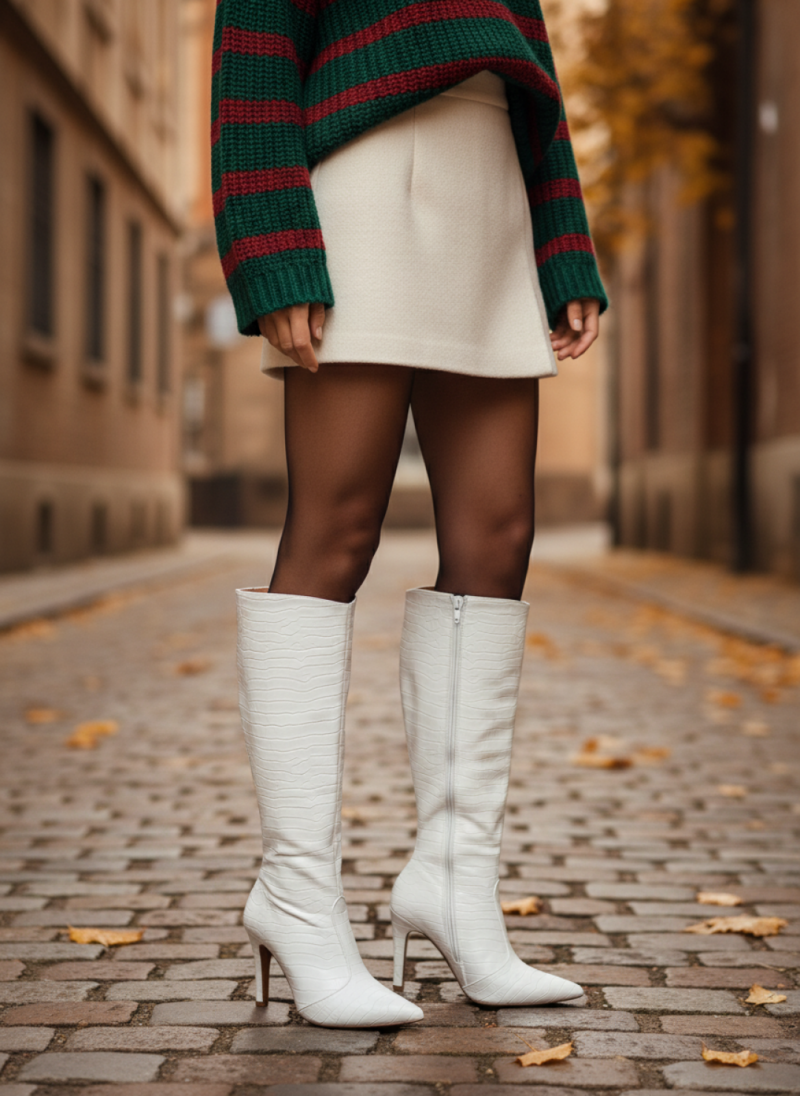 bota feminina branca feminino elegante comprar | VitriNerm