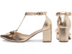 scarpin feminino dourado vista lateral salto 6,5cm | VitriNerm