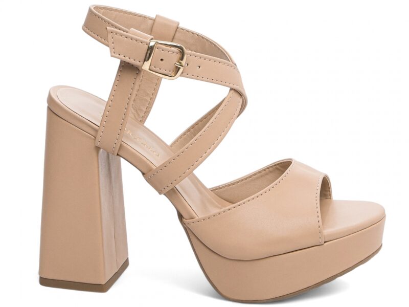 sandália bege salto 11cm napa | VitriNerm