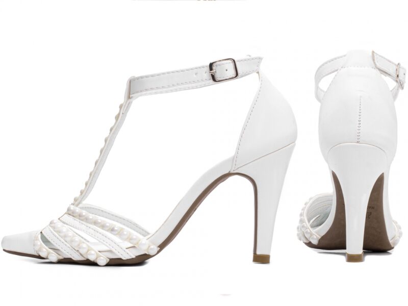scarpin feminino branco vista lateral salto 9cm | VitriNerm