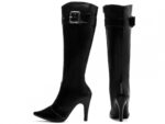 bota feminina preta vista lateral salto 9cm | VitriNerm