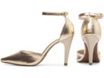 scarpin feminino dourado vista lateral salto 10cm | VitriNerm