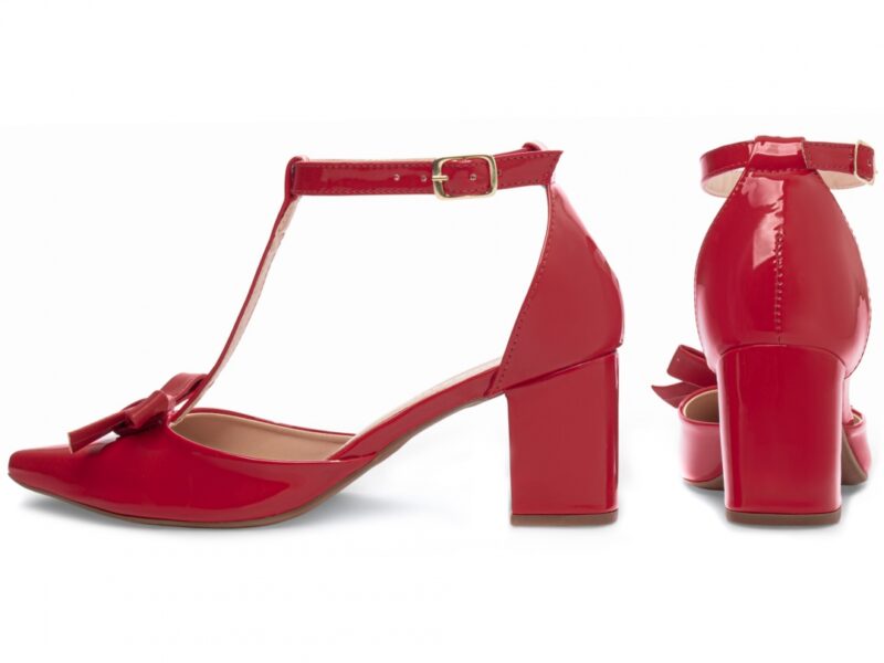 scarpin feminino vermelho vista lateral salto 6,5cm | VitriNerm