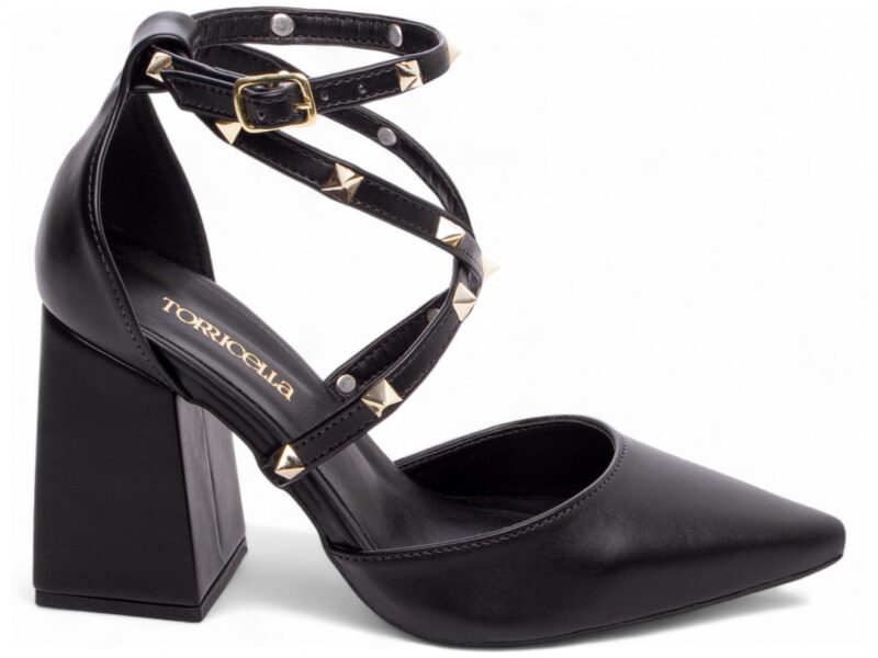 Scarpin Preto Salto 8,5cm Apliques Dourados scarpin preto salto 8,5cm napa | VitriNerm