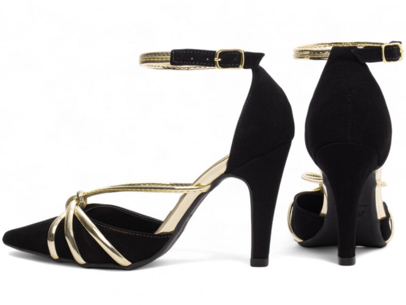 scarpin feminino preto vista lateral salto 9cm | VitriNerm