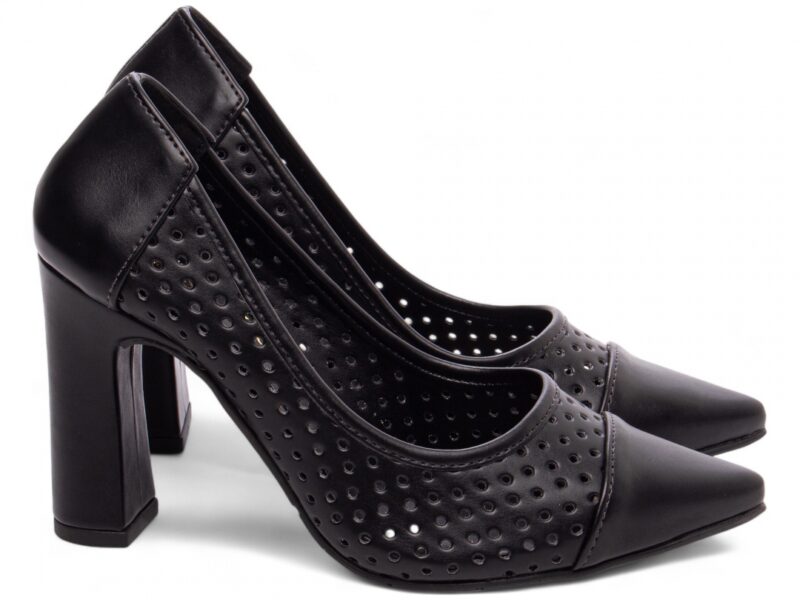 scarpin feminino preto solado antiderrapante | VitriNerm