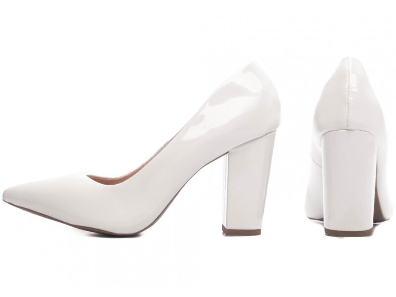 scarpin feminino off white vista lateral salto 8,5cm | VitriNerm