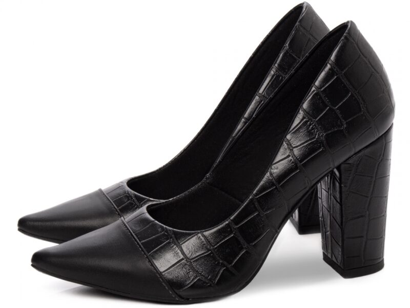 detalhe salto 9cm preto scarpin feminino | VitriNerm