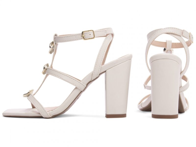 sandália feminina off white vista lateral salto 9cm | VitriNerm