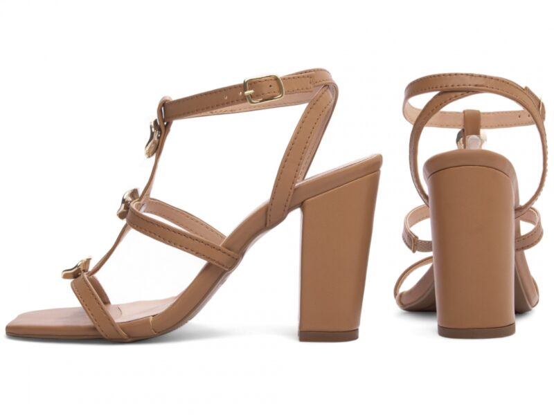 sandália feminina caramelo vista lateral salto 9cm | VitriNerm