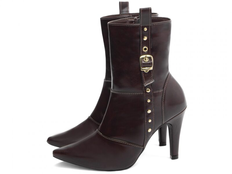 detalhe bico bota feminina marrom feminino | VitriNerm
