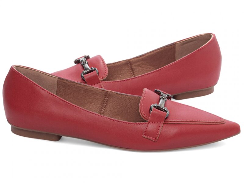 detalhe bico mocassim feminino vermelho feminino | VitriNerm