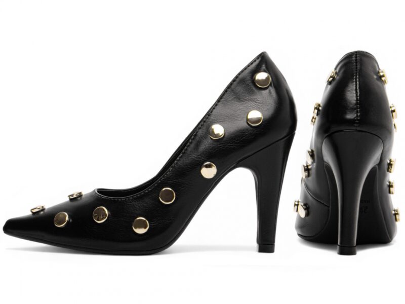 scarpin feminino preto vista lateral salto 9cm | VitriNerm