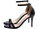 detalhe salto 10cm preta sandália feminina | VitriNerm