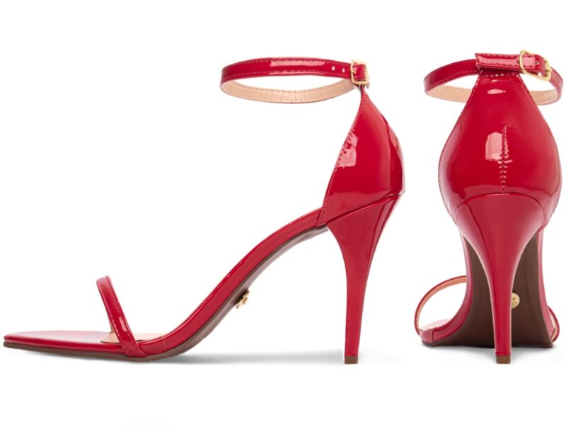 sandália feminina vermelho vista lateral salto 11cm | VitriNerm