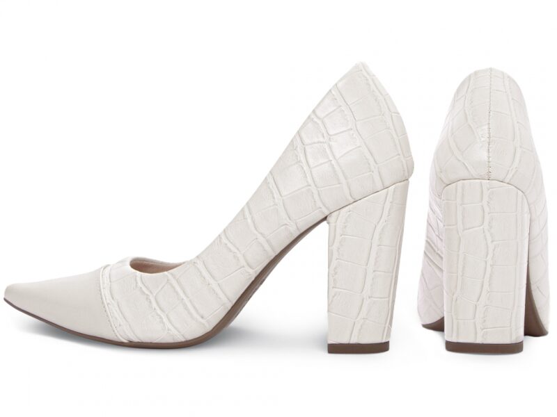 scarpin feminino off white vista lateral salto 9cm | VitriNerm