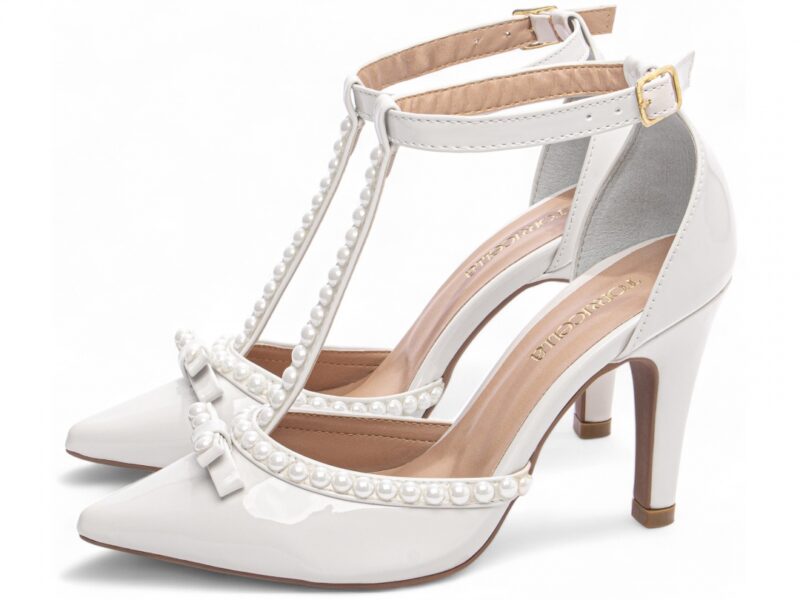 detalhe salto 9cm off white scarpin feminino | VitriNerm